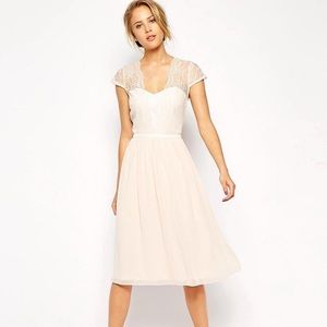 Asos scallop edge lace midi dress